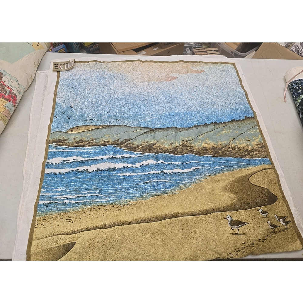 NEW‎ Vintage Seashore Seagulls Beach Swimming Shower Bath Textile Towel 30"x60"